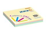 Samolepicí bloček Magic Pad, pastleové barvy, 76x76 mm, 100 listů, STICK N 21574 ,balení 100 ks
