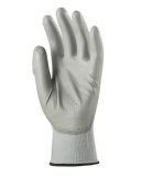 Pracovní rukavice máčené na dlani a prstech v polyuretanu, velikost 8, šedé ,balení 10 ks