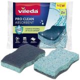 Houba na nádobí Pro Clean, modrá, viskózní jádro, 2 ks, VILEDA ,balení 2 ks Houba na nádobí Pro Clean, modrá, viskózní jádro, 2 ks, VILEDA ,balení 2 ks