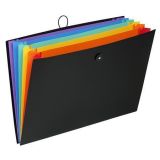 Harmonikové desky Rainbow Class, černá, PP, A3, 6 přihrádek, VIQUEL