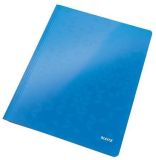 Desky s rychlovazačem WOW, modrá, lesklé, polaminovaný karton, A4, LEITZ