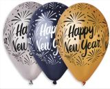 Balónek, Happy New Year, mix barev, 33 cm ,balení 10 ks