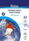 Fotografický papír Advanced, do inkoustové tiskárny, lesklý, A4, 240 g, 20 ks / balení, VICTORIA ,balení 20 ks