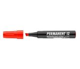 Permanentní popisovač Permanent 12, červená, 1-4mm, klínový hrot, ICO