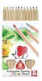Barevné pastelky Ježek, 12 barev, přírodní, trojhranné, maxi, ICO 7140135000