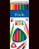 Barevné pastelky Creative Kids, 12 ks, trojúhelníkový tvar, ICO 7140148002