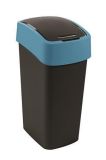 Odpadkový koš Pacific flip bin, černá-modrá, na tříděný odpad, 45 l, CURVER 263992