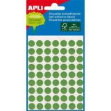 Etikety, zelené, kruhové, průměr 8 mm, 288 etiket/balení, APLI ,balení 3 ks
