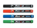 Permanentní popisovač Mark-4-all, červená, 1,5-2,5mm, kuželový hrot, STABILO