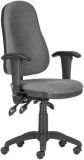 Kancelářská židle, textilní, černá základna, XENIA ASYN, šedá