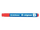 Popisovač na bílou tabuli D-signer B, červená, 2-4mm, kuželový hrot, DONAU