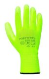 Pracovní rukavice máčené na dlani a prstech v polyuretanu, velikost 8, žluté