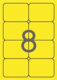 Etikety, zaoblené rohy, fluorescentní žlutá,  99,1x67,7 mm, 160 ks/bal., APLI ,balení 20 ks