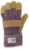 Pracovní rukavice z kůže (hovězí štípenka), velikost 10, šedá/červená ,balení 12 ks