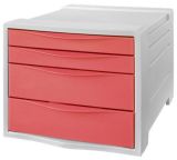 Zásuvkový box Colour`Breeze, korálová, plast, 4 zásuvky, ESSELTE 628457