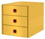 Zásuvkový box Cosy Click&Store, teplá žlutá, 3 zásuvky, laminovaný karton, LEITZ 53680019
