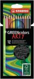 Pastelky GreenColors ARTY, 12 různých barev, šestihranná, STABILO