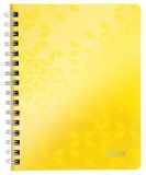 Spirálový sešit Wow, žlutá, čtverečkovaný, A5, 80 listů, LEITZ