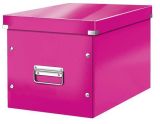 Krabice Click & Store, růžová, čtvercová, velká, LEITZ