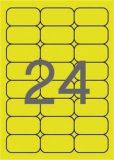 Etikety, zaoblené rohy, fluorescentní žlutá,  64x33,9 mm, 480 ks/bal., APLI ,balení 20 ks