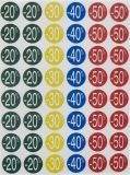 Slevové etikety, barevné, -30 až -70 %, kruhové, průměr 24 mm, 240 etiket/balení, APLI 101232 ,balení 5 ks