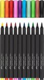 Fixy Black Edition, 10 barev, FABER-CASTELL 116451