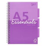 Spirálový sešit Unipad Essentials Project Book, mix vzorů, A5, linkovaný, 100 listů, PUKKA PAD ESS