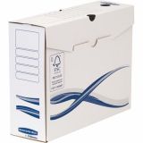 Archivační box Bankers Box Basic, modro-bílá, A4+, 100 mm, FELLOWES ,balení 10 ks