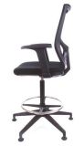 Pracovní židle Sky, s držákem na nohy, s kluzáky, černé čalounění, síťové opěradlo, MAYAH CM1105BA
