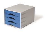Zásuvkový box Eco, modrá, plast, 4 zásuvky, DURABLE 776206