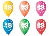 Balónek, s číslem 18, 26 cm ,balení 5 ks