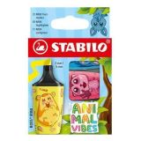 Zvýrazňovač Boss Mini Animal Vibes, 3 barvy, 2-5 mm, sada, STABILO 07/03-73
