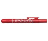 Permanentní popisovač Mckie Retractable, červená, 1,3 mm, stiskací, ZEBRA 51063