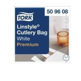 Ubrousky na příbory LinStyle, bílá, 1-vrstvé, 1/8 skládání, Premium, 50 ks, TORK 509608 ,balení 50 ks Ubrousky na příbory LinStyle, bílá, 1-vrstvé, 1/8 skládání, Premium, 50 ks, TORK 509608 ,balení 50 ks
