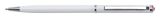 Kuličkové pero SWS SLIM, bílá, růžový krystal SWAROVSKI®, 13 cm, ART CRYSTELLA® 1805XGS560