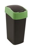 Odpadkový koš Pacific flip bin, černá-zelená, na tříděný odpad, 45 l, CURVER 229412 