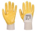 Ochranné rukavice, žlutá, s dvojitou dlaní a manžetou, nitrilové, vel. M, A330YERM
