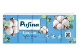 Papírové kapesníky Sensitive, 3-vrstvé, 10x 10 ks, PUFINA PP20833 ,balení 100 ks