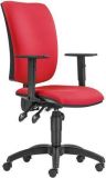 Kancelářská židle CINQUE ASYN, červená, textilní, černá základna