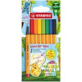 Liner Point 88 Mini Animal Vibes, 8 barev, 0,4 mm, sada, STABILO 688/8-07