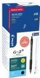 Gelové pero G-2, černá, 0,25 mm, stiskací mechanismus, 20 ks/balení, PILOT BL-G2-5-B-DOBOZ