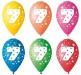 Balónek, s číslem 7, 26 cm ,balení 5 ks