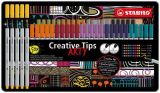 Linery Creative Tips ARTY, sada, 10 barev, 5 šířek stopy, plechová krabička, STABILO 89/50-6-20