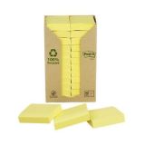 Samolepicí bloček Nature, žlutá, 38 x 51 mm, 24x 100 listů, recyklovaný, 3M POSTIT 7100172247 ,balení 2400 ks