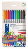 Fixy Noris 320, 10 barev, 1-3 mm, oboustranné, vypratelné, sada, STAEDTLER 320 C10