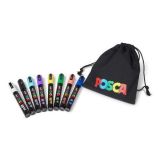 Akrylový popisovač Posca Pouch PC-5M, 8 barev, sada v tašce, 1,8-2,5 mm, UNI 2UPC5MPOUCH