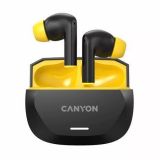 Sluchátka Hexagon 7, černá / žlutá, TWS bezdrátová, Bluetooth 5.4, CANYON CNS-TWS7BY