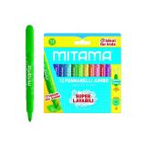 Fixy JUMBO, sada, 12 ks, omyvatelné, 5 mm, kulaté, MITAMA 61998 ,balení 12 ks