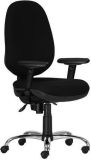 Kancelářská židle Estela XXL, černá, látkový potah, chromová podnož