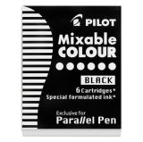 Inkoustové bombičky Parallel Pen, černá, PILOT ,balení 6 ks